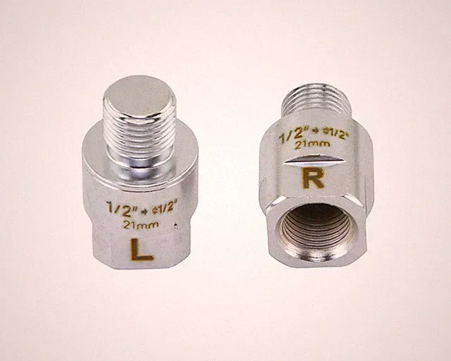 Bicycle Loose Ball Steel Pedal Extenders 21mm 1/2 Crank to 1/2 Pedal Chrome Set.