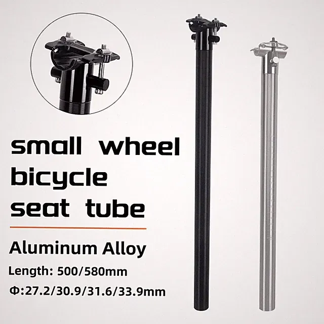 Bike Aluminum Alloy Seat Tube 27.2-33.9mm* 500/580mm Highway Bicycle Seat Pole