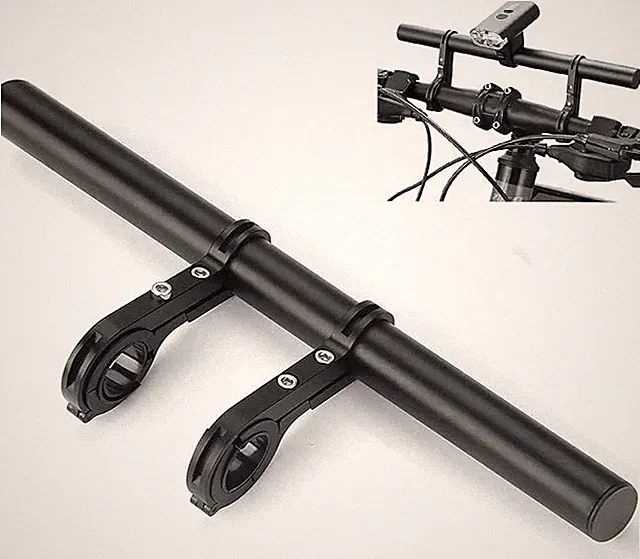 Bike Bicycle Double Handlebar Extender Extension,11.8"(30 Cm) Aluminum Alloy Sup