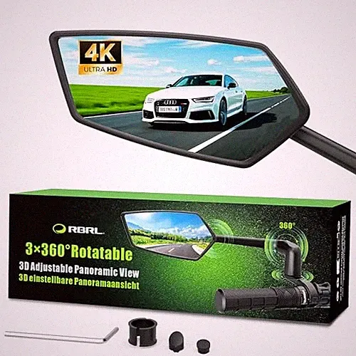 Bike Mirror, 3D Adjustable Arm for Extended Reach, Aluminum Alloy Anti Left