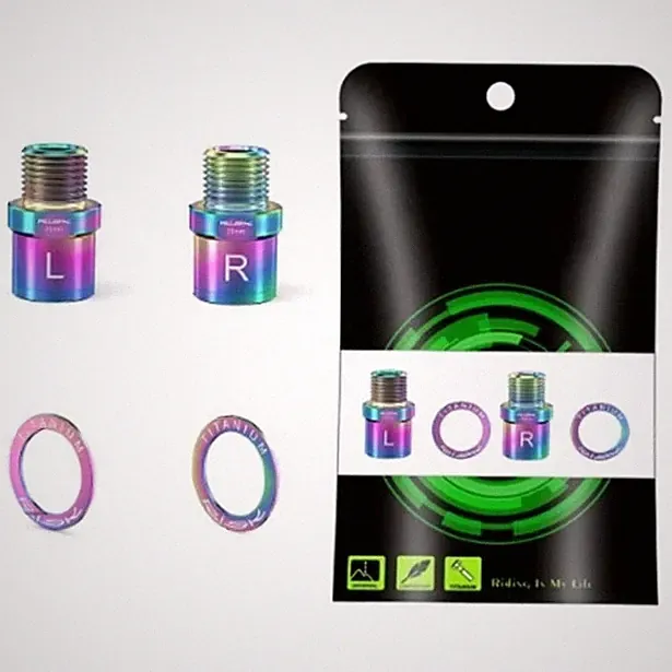 Bike Pedal Extenders, Titanium Alloy Extended Pedal Spacer with Washers Extended