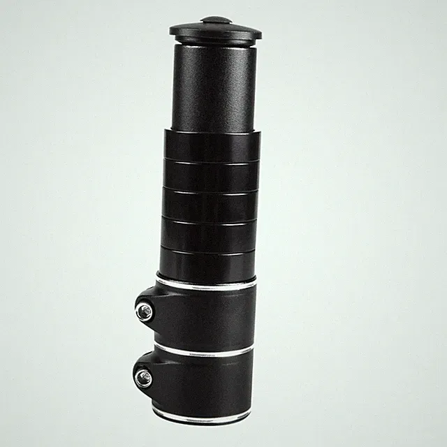 Bike Stem Riser Extender – 1-1/8" (28.6mm) Aluminum Black Silveriness 138mm