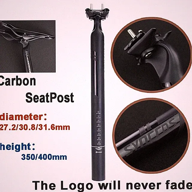 Carbon Seat Pole Mountain/Road Bike Seat Tube 27.2/30.8/31.6mm Matte SeatPost