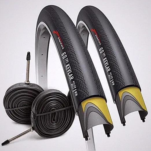 Foldable 700x28c Tire - Road Bike Tires 28-622 with Nylon Anti Puncture Black