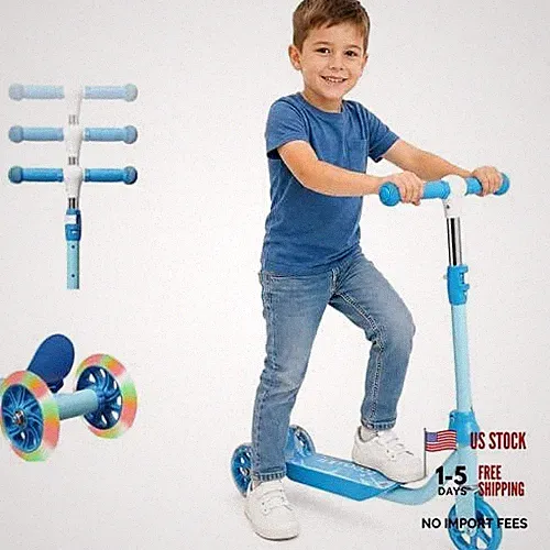Kick Scooter for Kids Ages 3-7, Three Wheel Toddler Scooter with Handlebar Blue