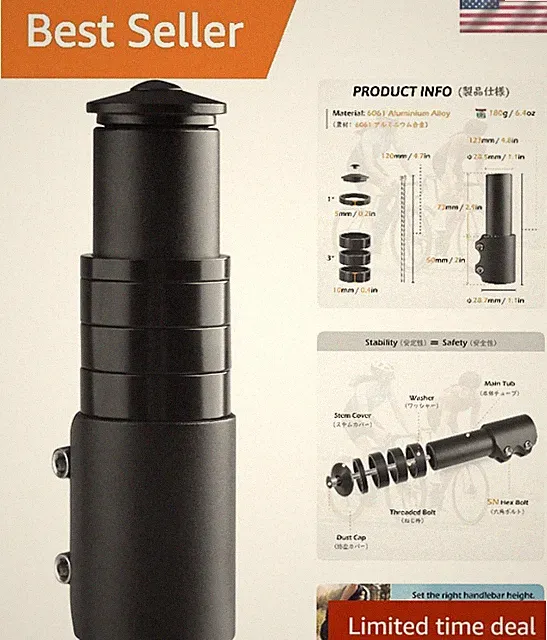 Lightweight Bike Stem Adapter for Climbing Comfort - Fits Most MTB Designs