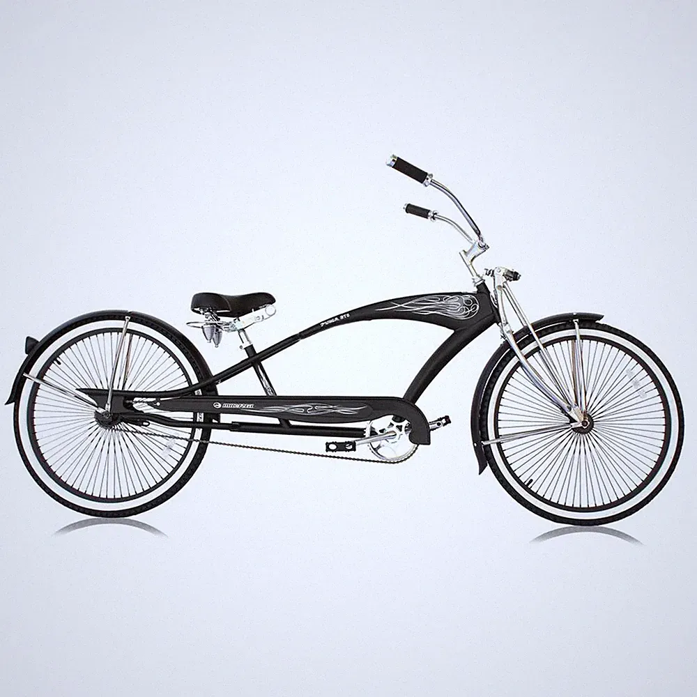 Micargi 26" Men's Cruiser Bike Stretch Bicycle Retro Steel Frame Extended Bike