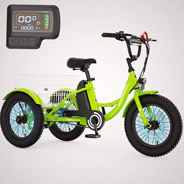 MOONCOOL16in 250W Electric Tricycle for Kids with 24V 10.4Ah Battery & Basket