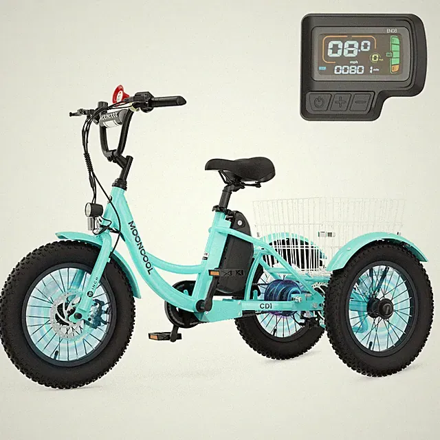 MOPHOTO 16 Inch Electric Tricycle for Kids 3 Wheel Electric Bike Cruiser Bicycle
