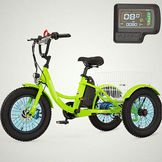 MOPHOTO 16 Inch Kids Electric Tricycle, 250W 24V Fat Tire Electric Trike Bicycle