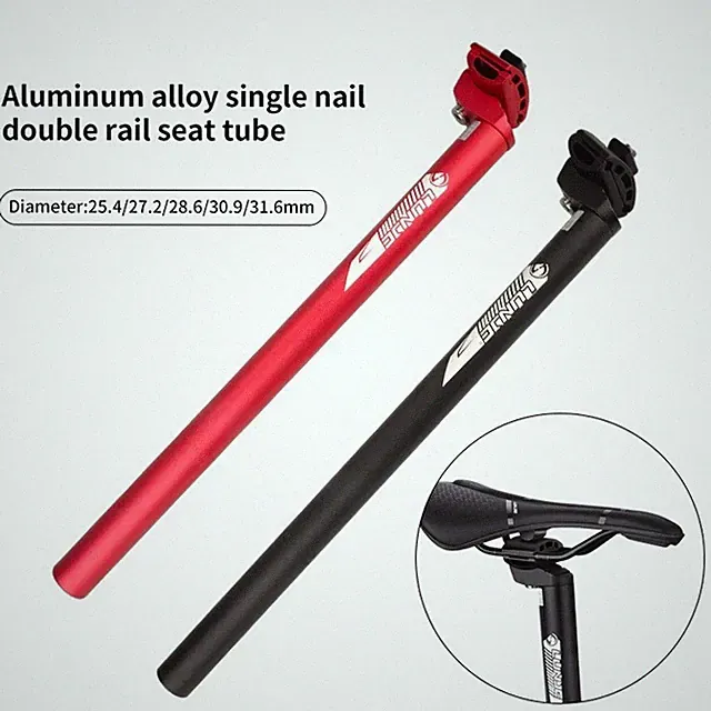 Mountain Bicycle Seat Post 400mm Extended Single Nail Double Rail Seat Tube