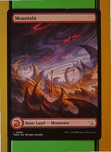 Mountain Extended Art Foil MOM #288 MTG Full Art Basic Land