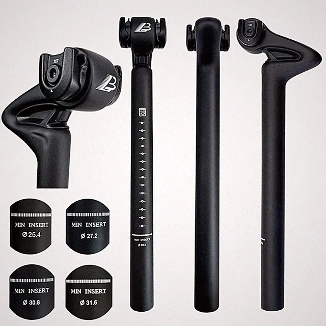 MTB Road Bicycle Seat Rod Carbon 25 MM Offset Seatpost Seat Tube 350mm Length