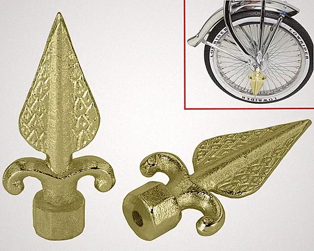Original Lowrider Cruiser Bicycle Arrow Axle Peg Extenders - 3/8 - Gold 26t