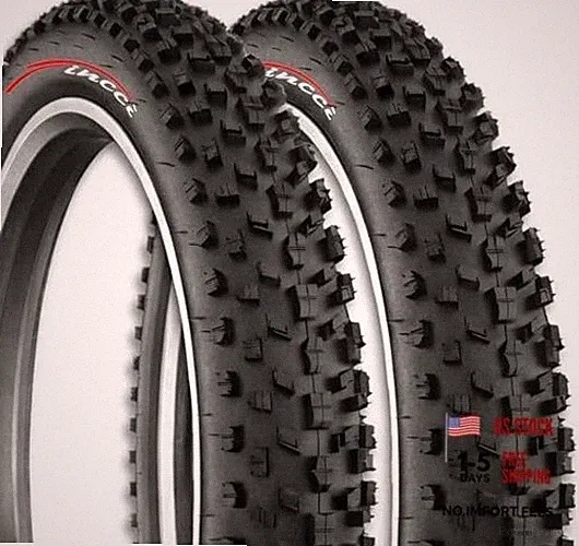 Pair 26x4.0 Fat Bike Tires - Foldable 26 inch Bike Tires with Wear Multicolor