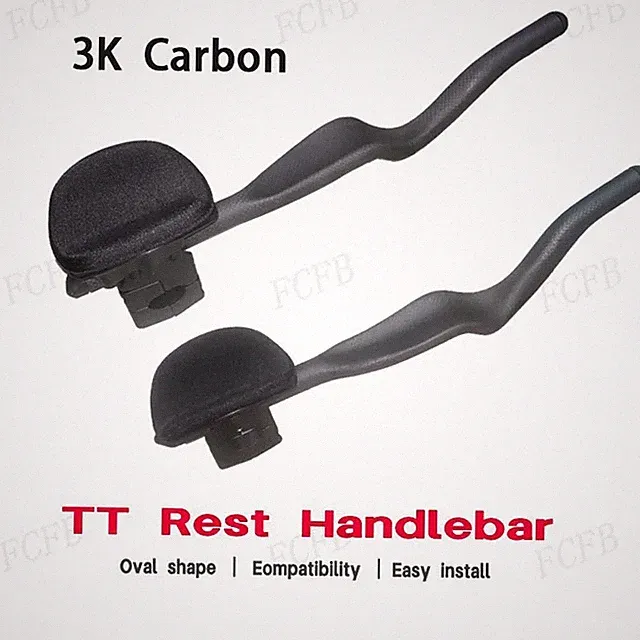 Road Fixed Gear Bicycle Triathlon Time Trick Carbon Extended TT Rest Handle 35 °