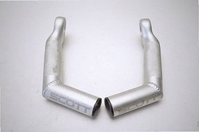 SCOTT BICYCLE 130 MM SILVER ALLOY WELDED SKI BEND BAR END HANDLEBAR EXTENSIONS