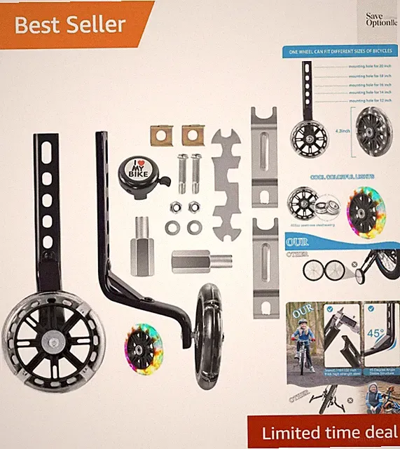 Training Wheels for Bike,with Axle Extenders,Compatible for Bikes of 12/14/16...